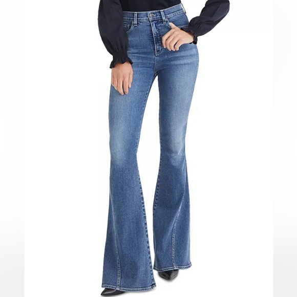 Veronica Beard Denim - Veronica Beard 26 Sheridan Exaggerated Flare High Rise Bell Bottom Jeans Stitch